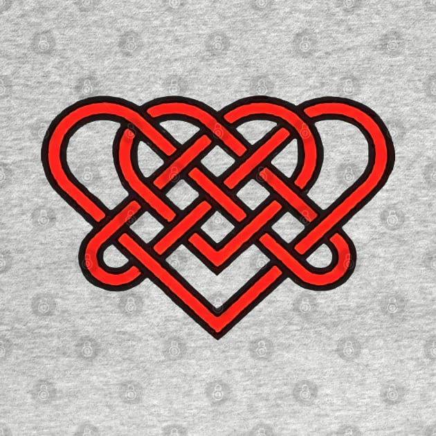 Celtic Eternal Love Knot Romantic Heart Red Design by taiche